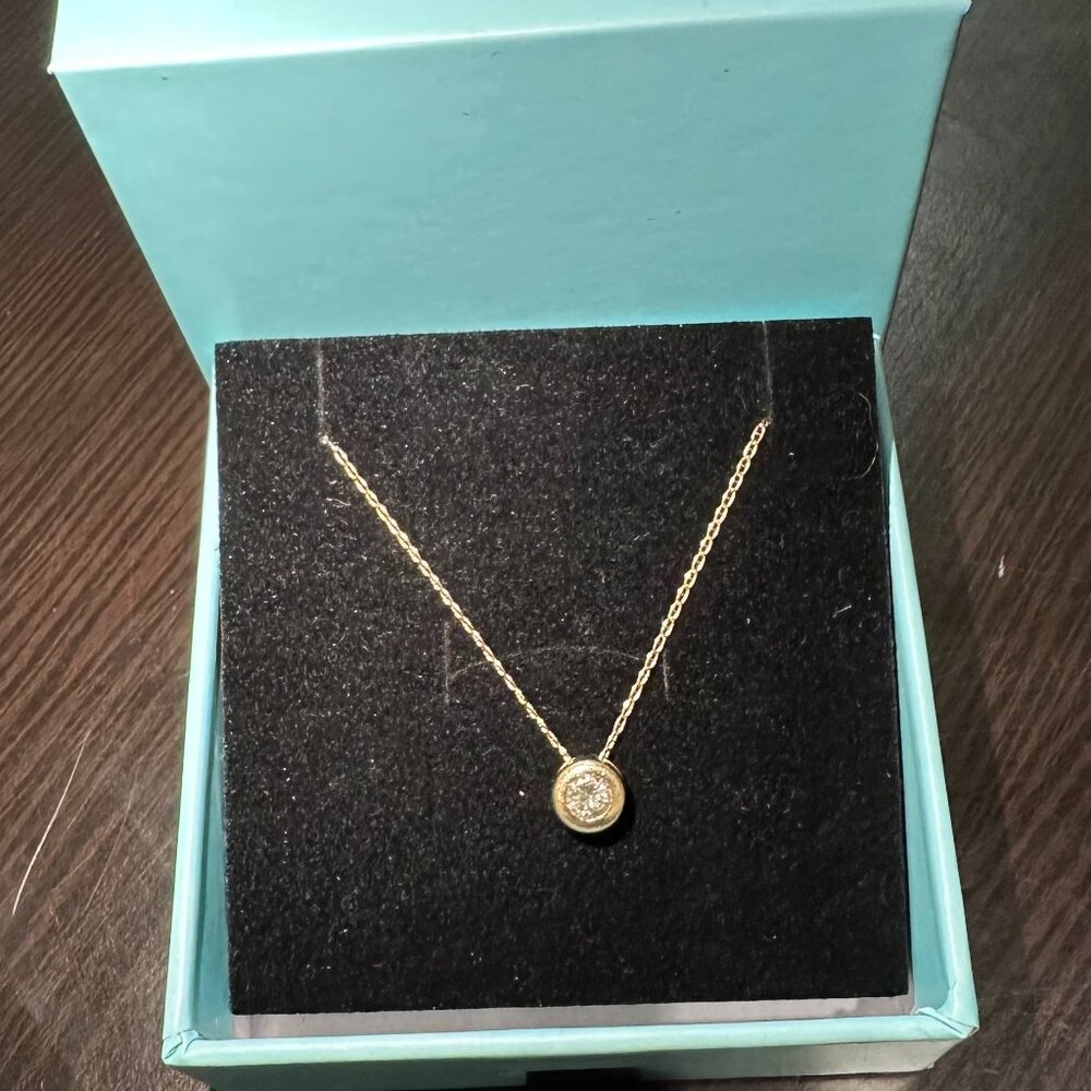 14k 28" Yellow Gold Chain with Diamond Pendant